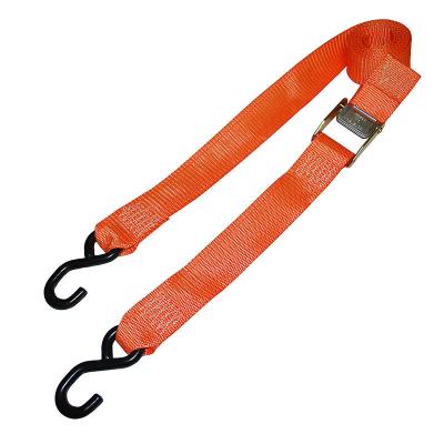 China Hotsale 1in Safety Cargo Buckle Motorcycle Soft 25mm Link Down Belt Motorcycle Bike Straps Tie Down Belt Lashing Belt With S Hook for sale