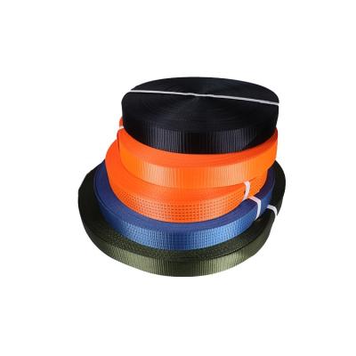 China Wholesale 2 Inch 50cm Durable Colorful Polyester Cargo Lashing Strap Webbing For Ratchet Cargo Lashing Strap Belts Polyester Webbing for sale