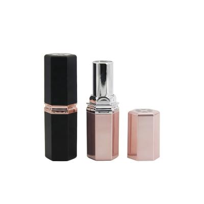 China Make Up Best Makeup Random Combination Container Black Lipstick Case Container Cosmetic Packaging Hexagon Lipstick Tube for sale