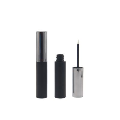 China Cosmetics Plastic Containers OEM Liquid Eyeliner Bottle Black Empty Round Tube With Brush for sale