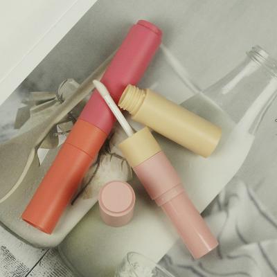 China Make Up Empty Lip Gloss Tube Cosmetic Container Single Side Double Side Lip Gloss Packaging Container With 2 in 1 for sale