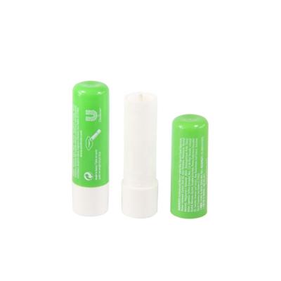 China Cosmetic Packaging Empty Cosmetics Lipbalm Bottle Container Case Green Lip Balm Tube Jar For Lip Packaging for sale