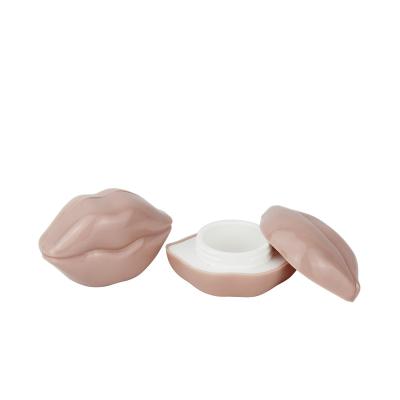 China Single 17.8g Lip Cream Bottle Skin Care New Empty Cosmetic Container Package Case Lip Shaped Plastic Cosmetic Jar for sale