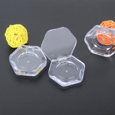 China OEM Disposable Empty Plastic Pentagon Clear Blush Powder Compact Case for sale