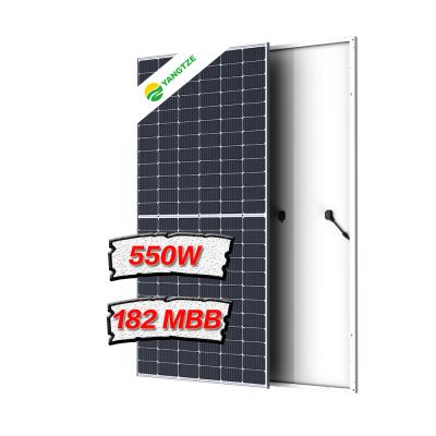 China solar system solar cell the Yangtze Kiang 182mm 210mm 550 watt half cell solar panel with exclusive price 600w for sale