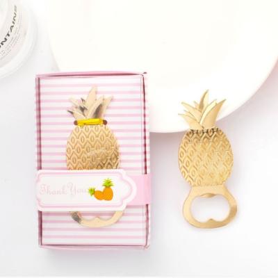 China Sustainable Custom Creative Pineapple Shape Metal Zinc Alloy Bottle Opener for sale