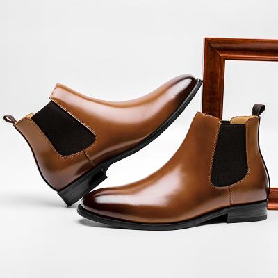 China Fashion Trend Classic Stylish Men's Chelsea Boots Male Formal Men's Leather Shoes for sale