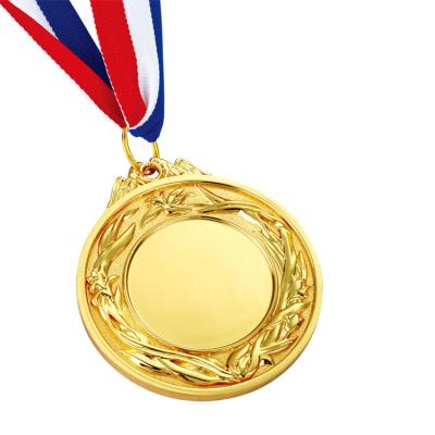 China Europe Copper Plated Double 3D Gold Custom Logo Football Sports Award Medal With Sublimation Ribbon Lanyard for sale