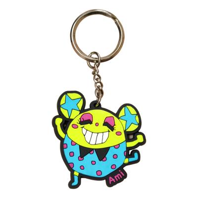 China 3d logo pvc logo 3d silicone brand silicone soft chaveiro key chain kawaii key chain rubber keychains custom cute wholesale plastic llaveros for sale