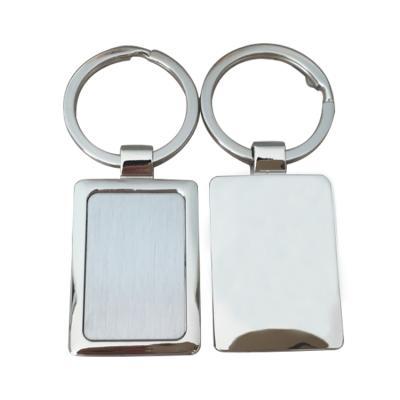 China Factory Custom Metal Keychains Bulk Free Sample Own Logo Promotional Metal Key Chain Rectangle Cheap Round Blank for sale