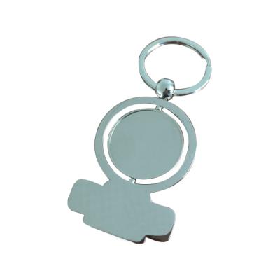 China Square Custom Round Metal Blank Key Chain For Engraving Stainless Steel Blank Laser Key Chains Key Ring for sale