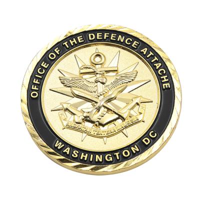 China Wholesale Custom Enamel Antique Soft Metal Gold Plating Europe Promotion Military Challenge Coin for sale