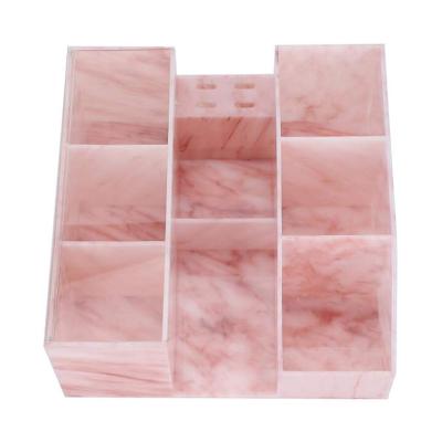 China Marble Eyelash Tray Supplies Acrylic Storage Box Lash Organizer Marble Eyelash Extension Tool Eyelash Storage Box for sale