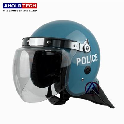 China Police Used Aholdtech C01-3 Police Anti Riot Helmet With Round Convex Visor Full Face ABS+PC for sale