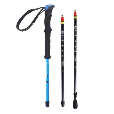 China Best Eva Multi Tool Alpenstock Mountain Side Trekking Poles EVA Handle Aluminum Outdoor Fold Adjustable for sale