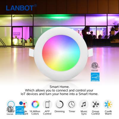 China Modern ETL RGB 6 Inch 10W Recessed Downlight Retrofit for APP Control of 5 or 6 Inch Housing Wi-Fi LED Box Lights Compatible with Alexa for sale