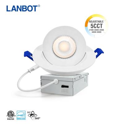 China 30D Tilt /360 Rotation ETL 4 Inch 10w 360 Degree Rotation Led Recessed Adjustable Ceiling Led Gimbal Downlight for sale