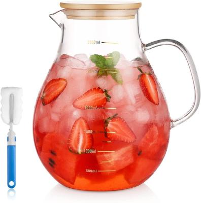 China High borosilicate 2022 fashionable hot sale glass water pitcher 2800ml water pitcher glass pitcher glass jug for sale