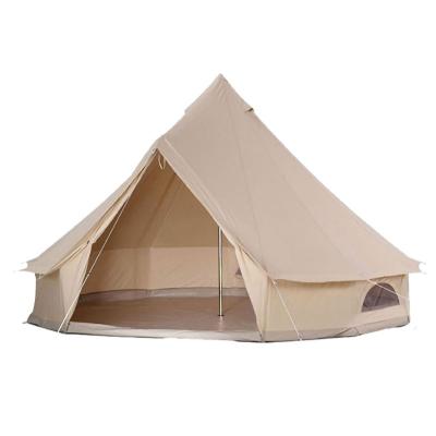 China Water Proof Hot Selling Waterproof Camping Outdoor 3/4/5/6mm Oxford Fabric Bell Tent With Stove Pipe Jack Hole for sale