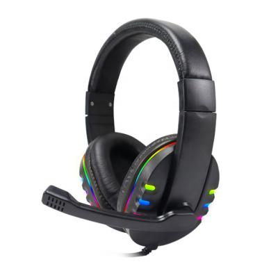 China Headband E-sports Head-mounted Computer Gaming Headset Wired RGB Colorful Luminous LED Light Mobile Gamming Console Universal PS4 Headset for sale