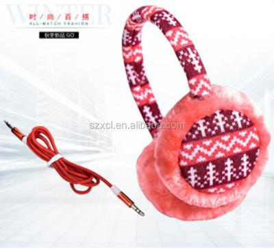 China Warm Comfortable Winter Music Earmuff Headphones Headset With Plush For Christmas for sale