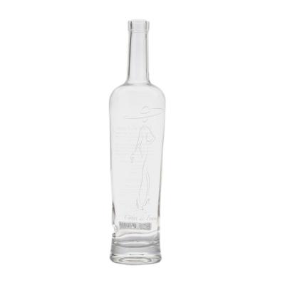 China High Quality Empty Glass Wine Bottle 700ML Rum Liquor 75cl Glass For T CORK for sale