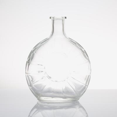 China Wine Round Liquor Bottles 375ml 500ml 750ml Xo Whiskey Vodka Wine Glass Bottle for sale