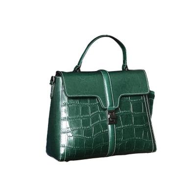 China Large Lady Luxury Private Label Handbags Custom Fashion Cowhide Leather Handbag Cross - Body Alligator Print Handbags for sale