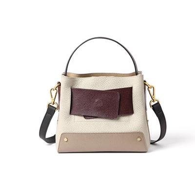 China New Fashion Handbags New Arrivals Contrast Color Real Leather Handbags OEM Custom Designer Crossbody Women Handbag for sale