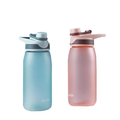 China New Viable Square Frosted Plastic Water Bottle Bottle Fruit Juice Portable Transparent Leakproof Travel Camping Bottle for sale