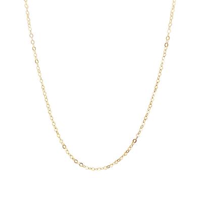 China Wholesale FASHIONABLE 18K Chain Real Light Chain Thin Gold Flat Cable Necklace Women Tiny Chain Necklace for sale