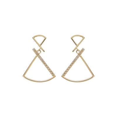 China Wholesale FASHIONABLE Luxury 14K Solid Gold Earrings With Natural Diamond Earrings Fine Jewelry For Women for sale