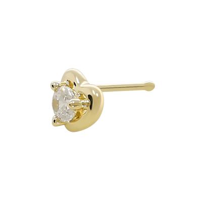 China Wholesale Hot Sale 14k AU585 Solid Gold Stud Earring 5A Stone Zircon Bone Ear Stud Body Jewelry Women FASHIONABLE Fine Jewelry Gift for sale