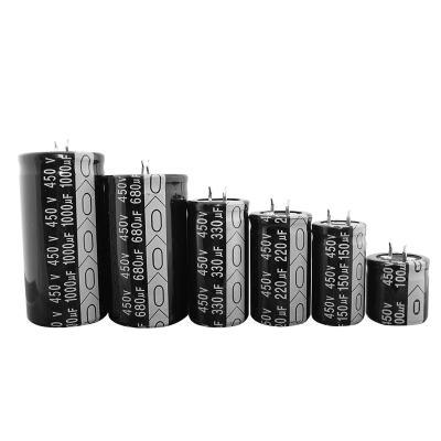 China LORIDA standard 25V 35V 50V 63V 80V 100V 200V 250V 400V 450V 100uf 150uf 220uf 330uf 680uf 1000uf break in aluminum electrolytic capacitor for sale