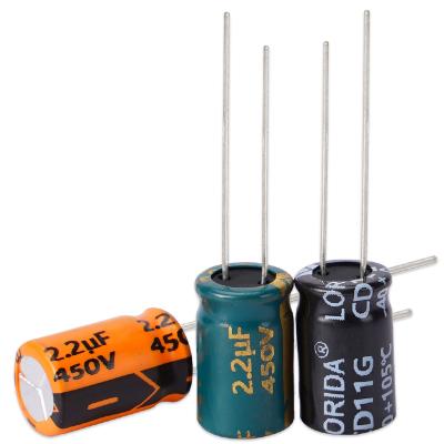 China Lorida China factory supply 400V 1UF 6*9Mm standard power capacitor for car audio electrolytic capacitor 560Uf 200V 1000Uf 400V for sale