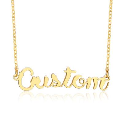 China Factory Wholesale OEM ODM Price TRENDY Stainless Steel Gold Plated Jewelry Personalized Custom Nameplate Name Necklace for sale