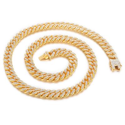 China 2022 Hyperbole Chunky Gold Necklace Man Cuban Link Chain Iced Out CZ Miami Necklace Hitter Jewelry 20mm Cuban Chain Necklace for sale