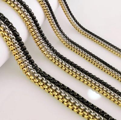 China Latest Design Trendy Gold Plated Piercing Jewelry Rolo Chain For Mother's Day Gift Stainless Steel Necklace for sale