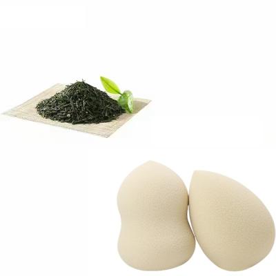 China New Non-latex Ingredient Vegan Beauty Natural Green Tea Plant Based Biodegradable Makeup Sponge Blender for sale