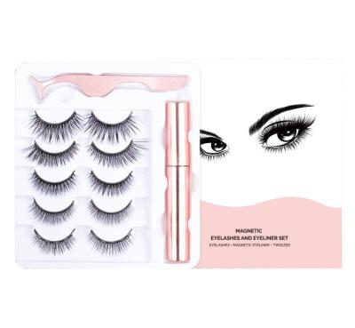 China 5Pairs Natural Long Eyelash Magnetic Eyeliner With Magnetic Eyelash Kit for sale