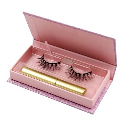 China Selling Private Label Natural Soft Whole Natural Look Magnetic Eyelashes With Magnetic Liquid Eyeliner for sale