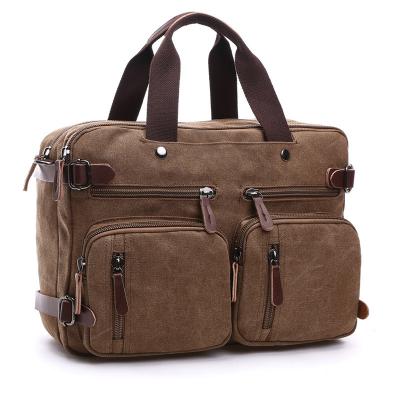 China Dual Use Canvas Office Laptop Bags ,  15 Inch Laptop Messenger Bags School Use Durable for sale