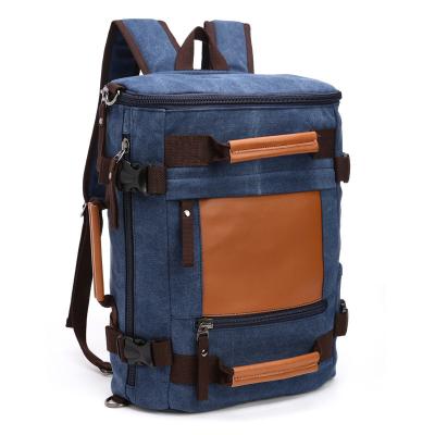 China Spacious College Student Backpack Multi Function Solid Canvas For Long Trip for sale