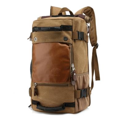 China Black Teenagers Canvas 40l Travel Backpack Vintage Style , Waterproof Travel Bag for sale