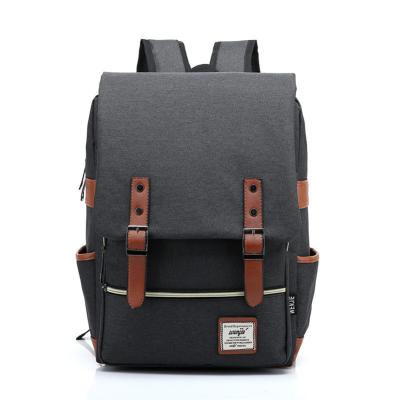 China Washable Light Gray College Student Backpack With Huge Capacity Solid Pockets for sale