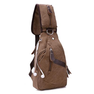 China Chest Bag Men With Anti Theft Magnetic Clasp , Washed Fabric Mens Messenger Bags For Travel for sale