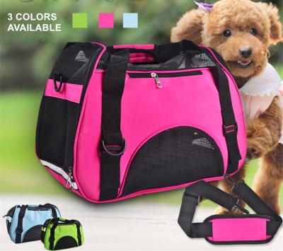 China Small Dogs Soft / Foldable Portable Pet Carrier Bag With Mesh Breathable Side for sale