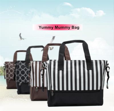 China Stripe / Dot Printing Zipper Breathable Baby Boy Diaper Bags For Pregnant Mother for sale