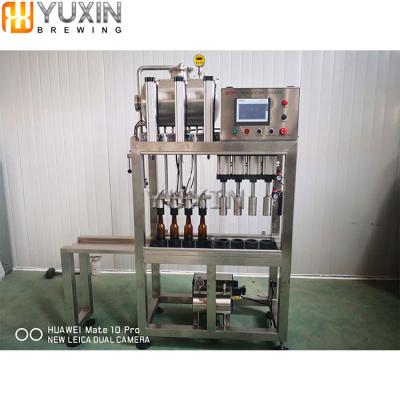 China Sustainable Micro Brewery 4-Heads Bottle Filler Small Beer Bottle Machine for sale