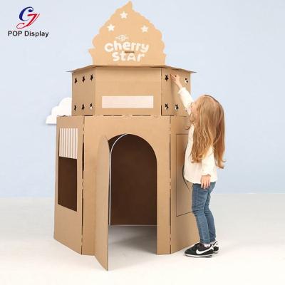 China Children Play Paper Bedroom Customized Kids DIY Toy House Colorful Cardboard Mini Paper Room for Kids Boy Home for sale